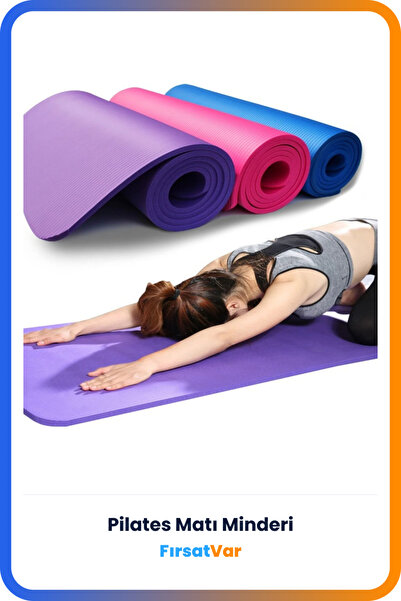 FırsatVar 6 Mm Pilates Yoga Matı 50x140 Cm NBR Fitness Spor Egzersiz Minderi