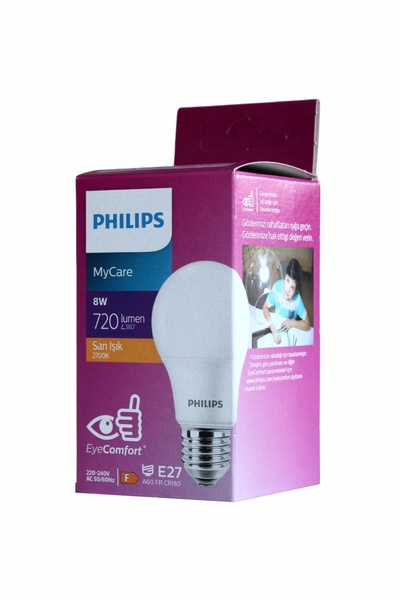 Philips 8W 2700K E27 LED Ampul - Doğal Sarı Işık