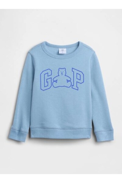 GAP Kids فجوة طفل دب تيدي مطبوعة بلوزة مرتفعة 6 أشهر - 5 سنوات أزرق
