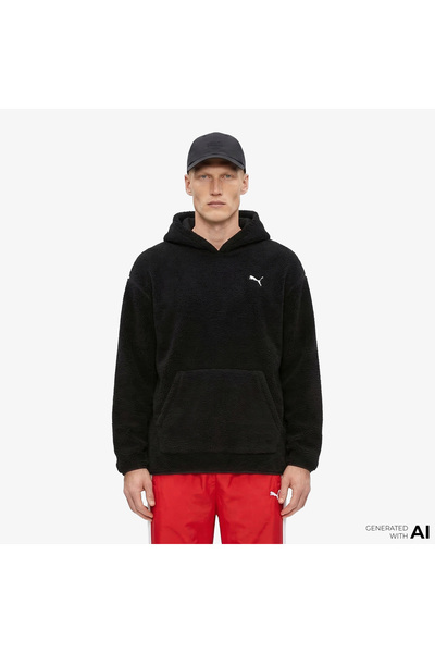 Puma سويت شيرت أسود للرجال من إيسنشيالز