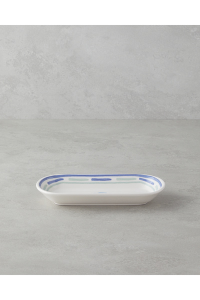 English Home Shoreline Seramik Kayık Tabak 22 cm Mavi-yeşil