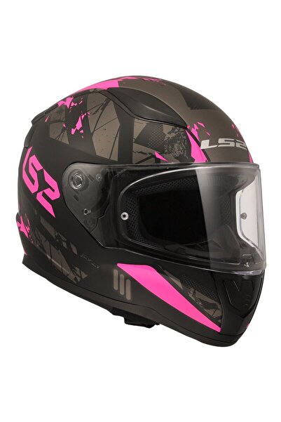 LS2 RAPID PALIMNESIS MAT SİYAH-PEMBE KASK