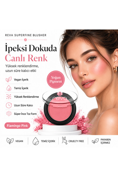 REVA Superfine Blusher Flamingo Pink - Süper ince Toz Allık 7,5 gr - No: 703 ...