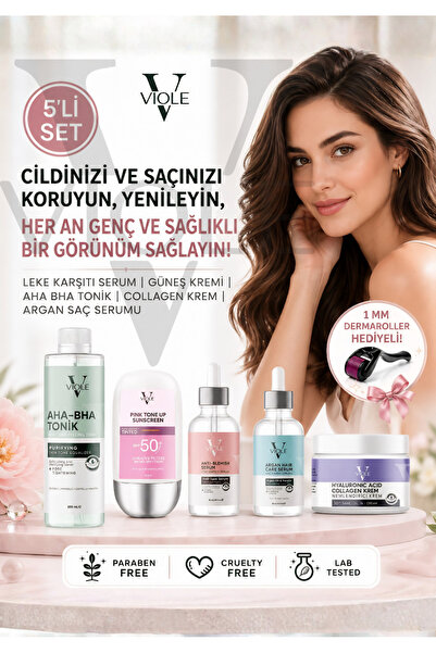 VIOLE BEAUTIES AHA BHA CILT TONİK - PİNK GÜNEŞ KREMİ - ANTİ-BLEMİSH CİLT SERU...