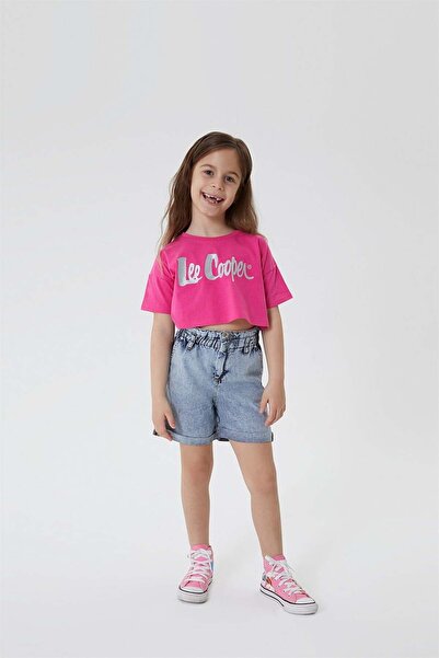 Lee Cooper Re-Done Pantaloni scurți din denim pentru fete, 100% bumbac