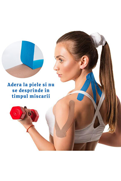 OEM Set de 5 benzi kinesiologice pentru sport și medicină, autoadezive, impermeabile, 5 m x 2,5 cm
