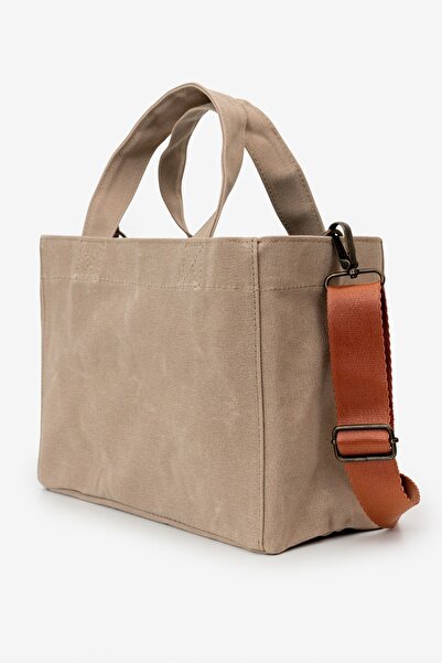 Goo Leather Goods Τσάντα ώμου και χεριού καθημερινής χρήσης με λουράκι καμβά ...