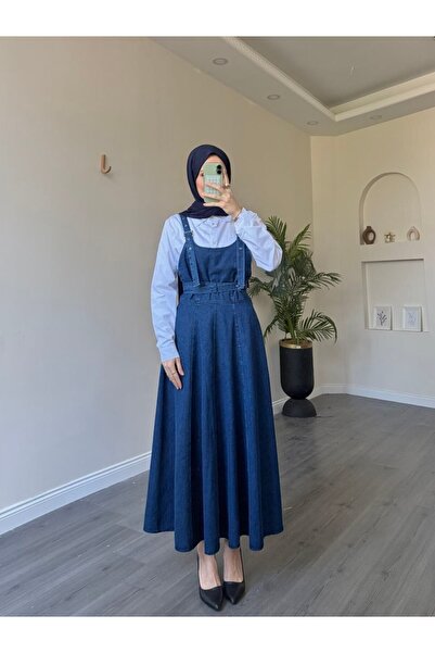 Esre Store 4427 - Kot Jile Elbise Mavi