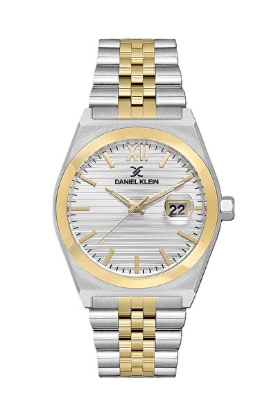 Daniel Klein Pair Silver and Gold Stainless Steel Watch for Couple DK.1.14283-3