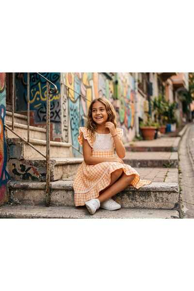 Hilal Akıncı Kids Тъкана рокля с мотиви за момиче