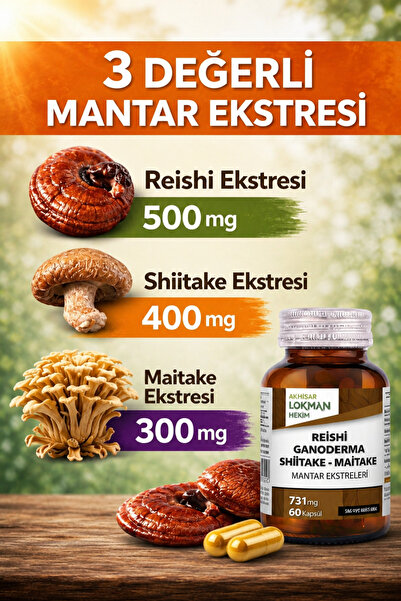 Akhisar Lokman Hekim Reishi Ganoderma Shiitake Maitake Mantarı Ekstraktı 731 ...
