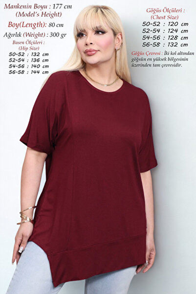 Women's Asymmetrical Cut Summer Plus Size 100% Cotton Anti-Sweat Breathable Fabric Comfortable Fit Mother T-Shirt