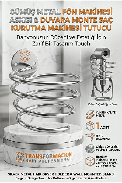 Transformacion Findit Metal Blow Dryer Hanger Chrome