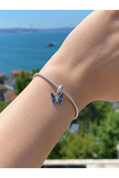 My Story Mavi Kelebek Sallantılı Gümüş Charm