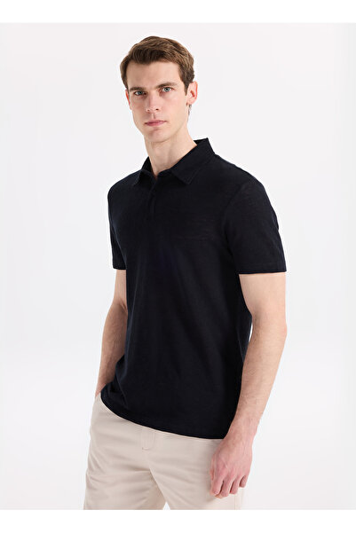 Fabrika Lacivert Erkek Slim Fit Flamlı Polo T-Shirt F6SM-TST 2901