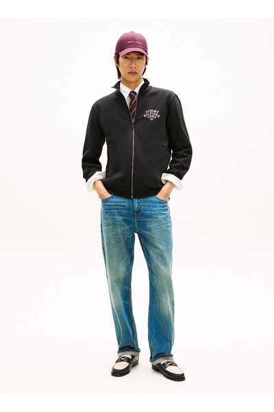 Tommy Hilfiger Siyah Erkek Logo Baskılı Sweatshirt MW0MW41425BDS_HILFIGER ARC...
