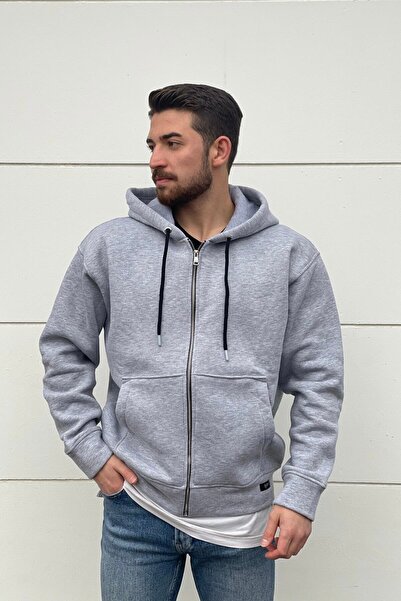 MBEY1989 Mbey Oversize Hooded Zippered Sweatshirt Unisex