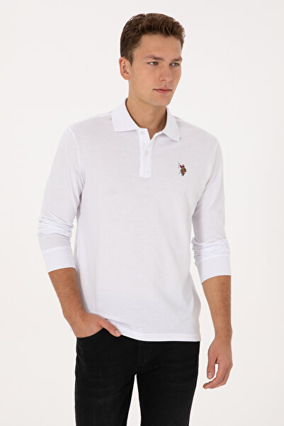 U.S. Polo Assn. Men's Regular Fit Polo Neck White Basic Sweatshirt 50313772-V...