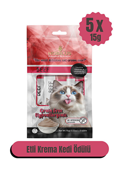 NOBİLUS Dana Etli Kedi Krema Ödülü 5X15G