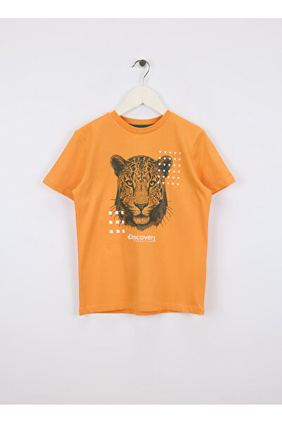 Discovery Expedition Turuncu Erkek Çocuk Baskılı T-Shirt D6SB-TST3006