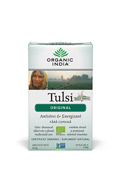Organic India Tulsi Original Çayı 18 Poşet | Kafeinsiz Organik Bitki Çayı | A...