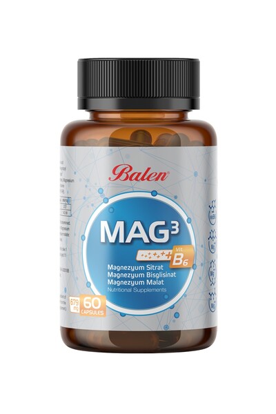 Balen Mag 3 Magnezyum Sitrat & Bisglisinat & Malat 679 mg *60 kapsül