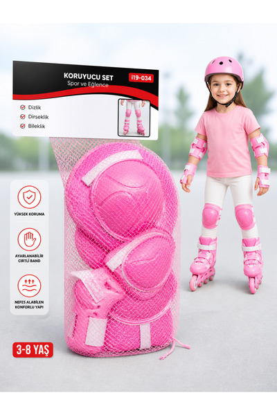 SerenityHaven Çocuk Koruyucu Dizlik Dirseklik Set 6'lı Paten Scooter Bisiklet...