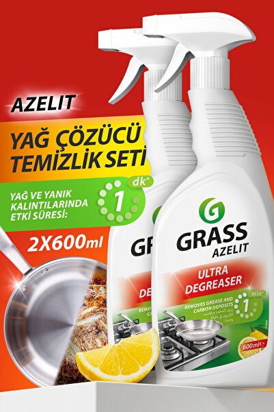 GRASS Yağ Çözücü Azelit 2'li Set (1200 ML) - Kireç Sökücü, Ekonomik Paket