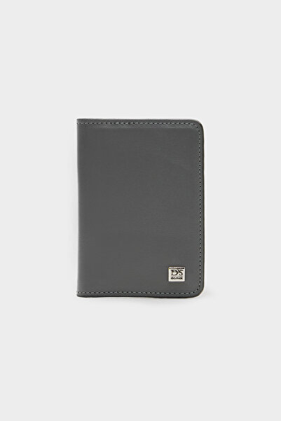 D'S Damat Ds Damat Gray 100% Genuine Leather Card Holder Wallet