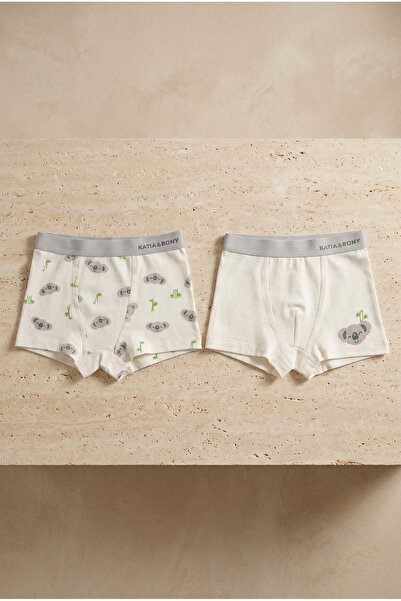 Katia&Bony Αγόρι με μοτίβο Koala 2 τεμαχίων Boxer Ecru