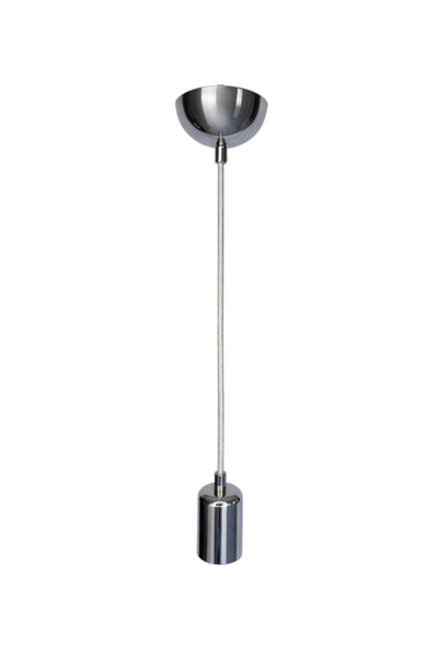 CONANA Dekoratif Sarkıt E27 Duy 70cm Metal Kumaş Örgü Kablo Krom Kaplama D10
