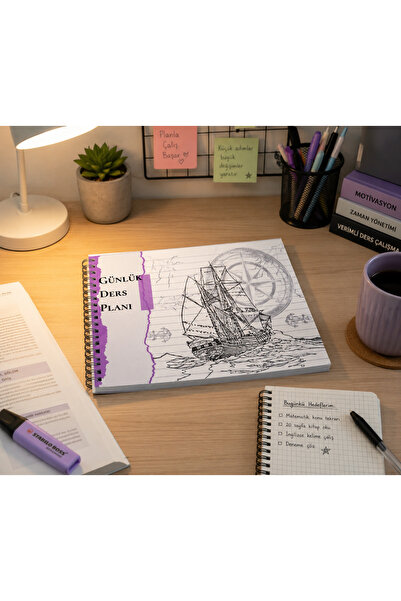 Kapudan Daily Lesson / Study / Exam Planner Undated Agenda 22X15 cm Pink Color