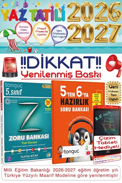 Tonguç Yayınları 5'ten 6'ya Hazırlık Kitabı & 5. Sınıf Tüm Dersler Zoru / Sor...