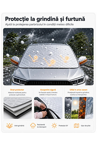 Tesay Parasolar parbriz iarnă-vară cu 5 magneți (158 x 116 cm) XL SUV