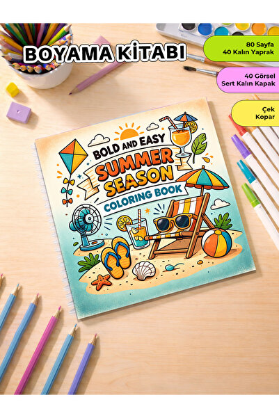 metafortoys Summer Season Coloring Book Cozy Book – 21X20 cm I 40 Visuals I f...