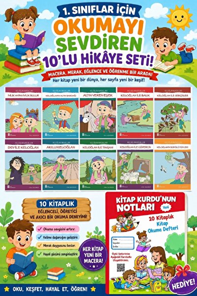 Ata Yayıncılık 1.Sınıflar İçin Okumayı Sevdiren 10 lu Hikaye Seti 8 (Kitap Ok...