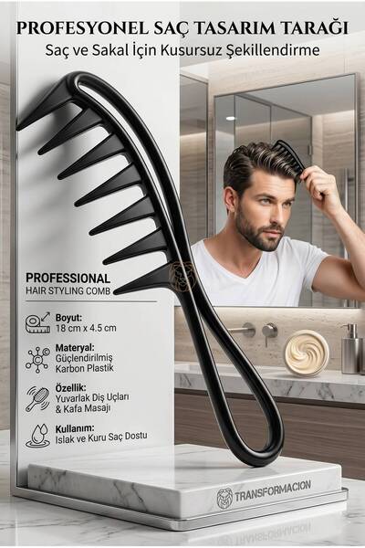 Transformacion Erkek Stil Tarağı Karbon