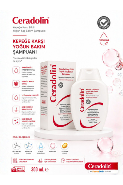 Ceradolin Kepeğe Karşı Yoğun Saç Bakım Şampuanı 300 Ml