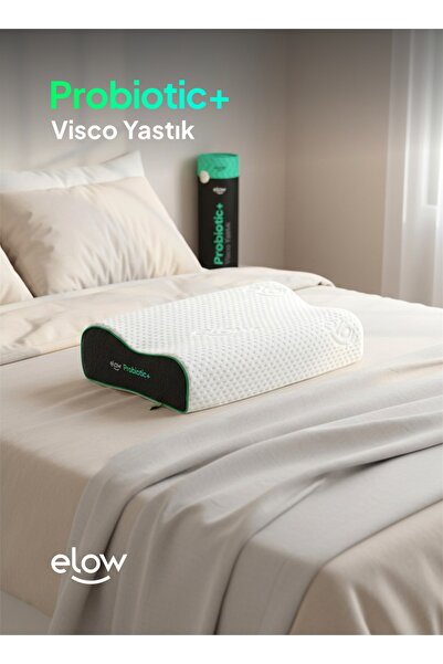 Elow Probiotic+ Çift Boyun Destekli Visco Ortopedik Yastık, 55x36x13/11