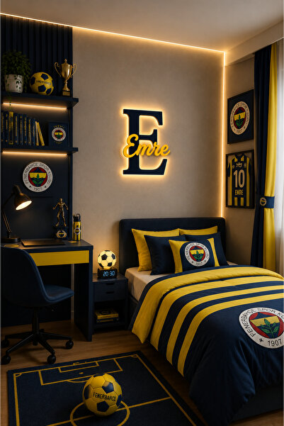 Design 4N LED Işıklı Kişiye Özel Taraftar Duvar Dekoru