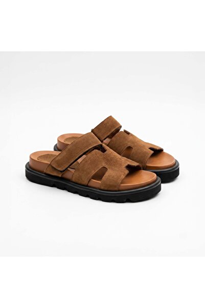 SİBA SHOES شبشب نسائي من الجلد الطبيعي من Eos مزين بشريط فيلكرو