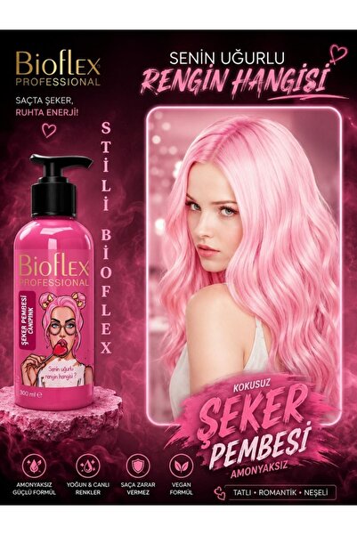 Bioflex Natural Hair Color Geçici-renkli Amonyaksız Şeker Pembe Renkli Saç Bo...