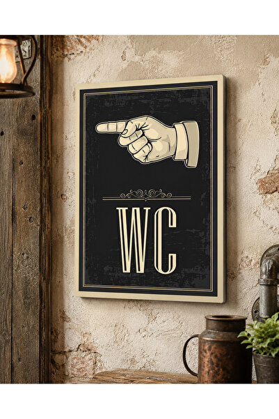 karbonsoft Wc Toilet Sign Direction Sign with Finger Sign