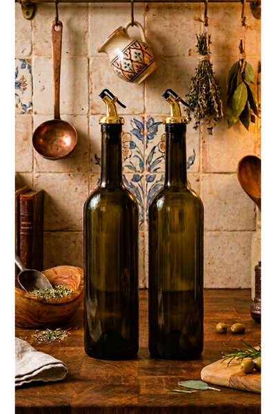 junibeliw 2-piece glass tableware oil dispenser set 750ml sunflower oil olive...