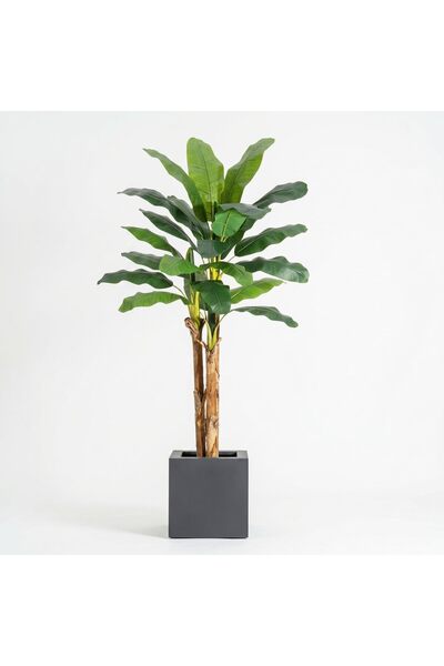 Garvee Artificial Banana Tree with Grey Planter, Faux Banana Leaf Plant for H...