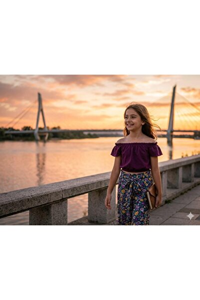Hilal Akıncı Kids Bluză colorată pentru fete, pantaloni cu modele florale, se...