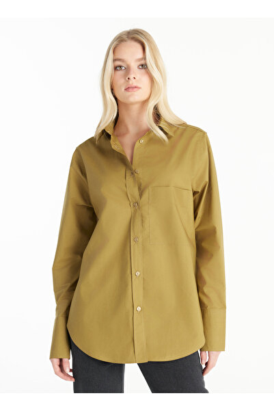 Ted Baker ZEYTİN YEŞİLİ POPLİN GÖMLEK