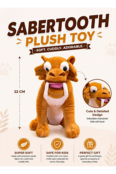 Premium Ice Age Diego Saber Tooth Tiger Plush Toy Soft Stuffed Animal