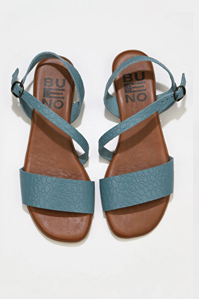 Bueno Shoes Sandale de damă din piele albastră 01ws6012