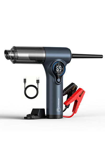 HYDER KURSOHEY ® Aspirator auto multifuncțional fără perii 4 în 1 – Starter a...